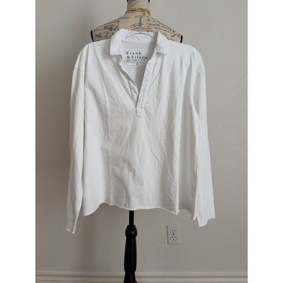 B51 Frank & Eileen Patrick Popover Henley Top Womens Large Coastal Elevated - Picture 4 of 8
